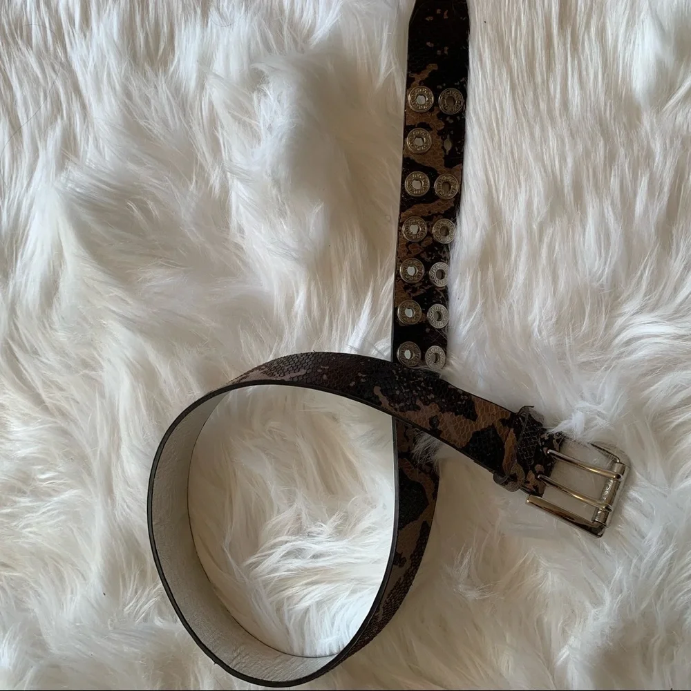 XOXO Brown Metallic Python Print Belt